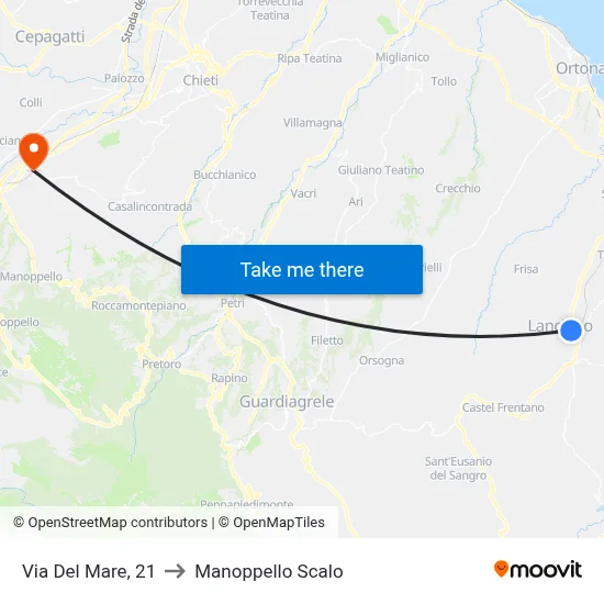 Sea Street, 21 to Manoppello Station map