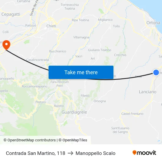 San Martino District, 118 to Manoppello Station map
