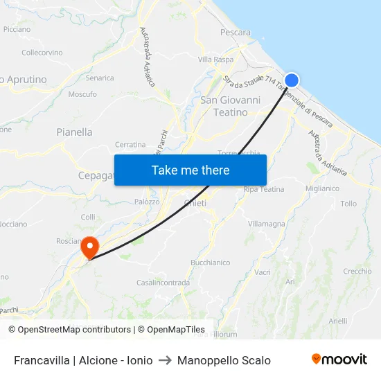 Francavilla | Alcione - Ionio to Manoppello Station map