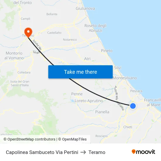 Capolinea Sambuceto Via Pertini to Teramo map