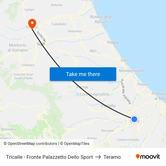 Tricalle - Opposite Sports Hall to Teramo map