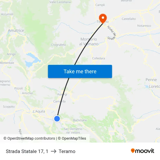 State Road 17, 1 to Teramo map