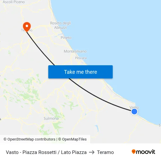 Vasto - Piazza Rossetti / Lato Piazza to Teramo map