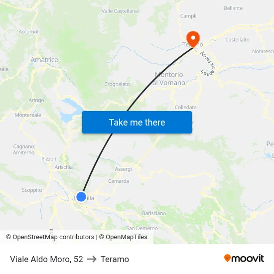 Viale Aldo Moro, 52 to Teramo map