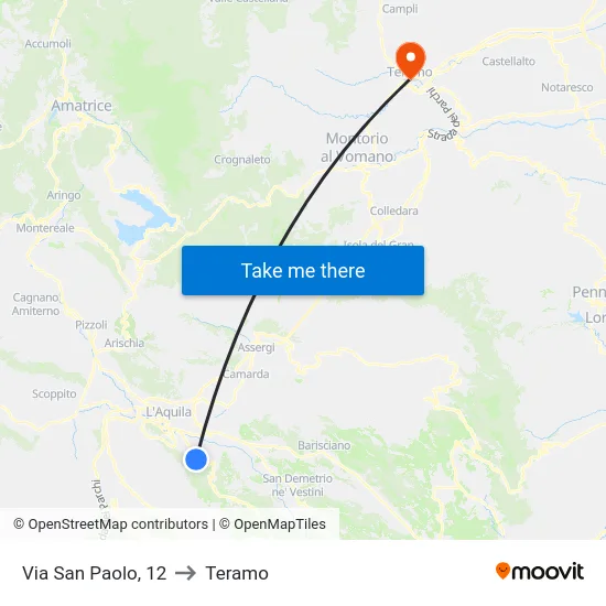 Via San Paolo, 12 to Teramo map