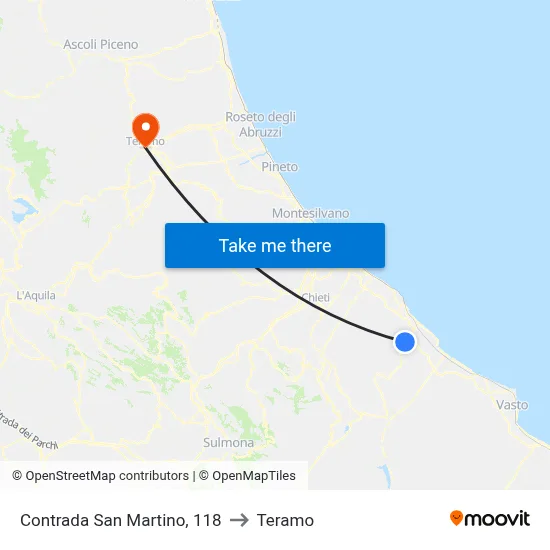San Martino District, 118 to Teramo map