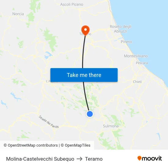 Molina-Castelvecchi Subequo to Teramo map