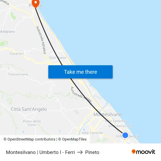 Montesilvano | Umberto I - Ferri to Pineto map