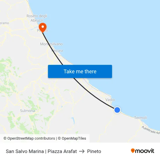 San Salvo Marina | Piazza Arafat to Pineto map