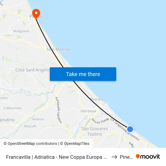 Francavilla | Adriatica - New Coppa Europa Sport to Pineto map