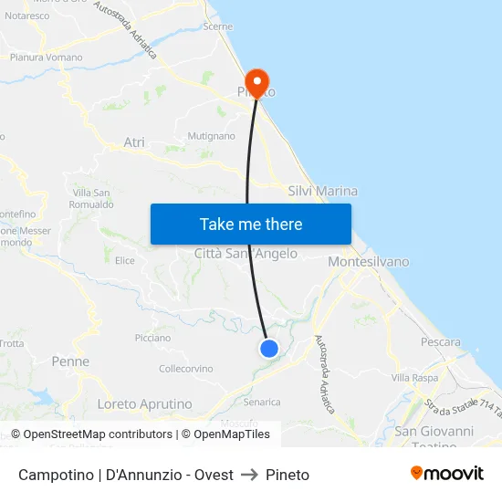 Campotino | D'Annunzio - Ovest to Pineto map
