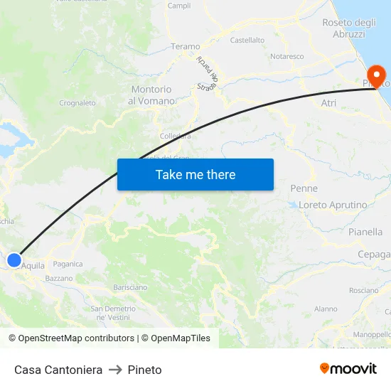 Cantoniera House to Pineto map