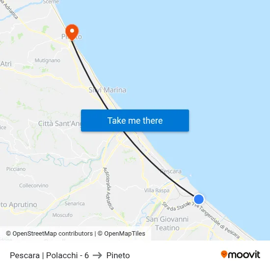 Pescara | Polacchi - 6 to Pineto map