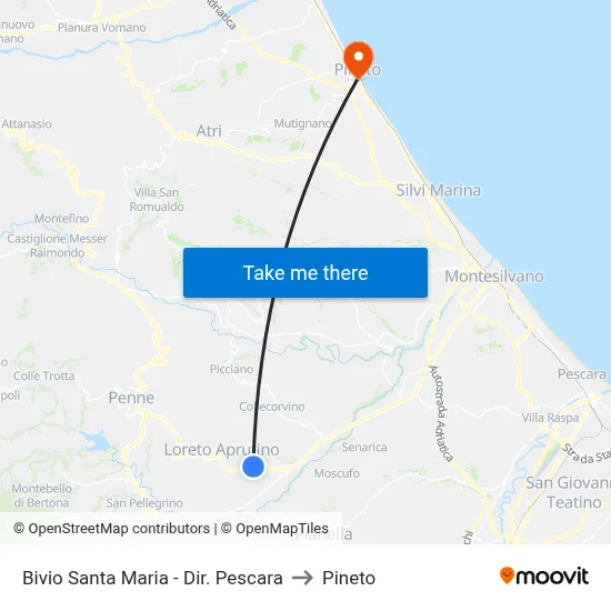 Santa Maria Junction - Pescara Direction to Pineto map