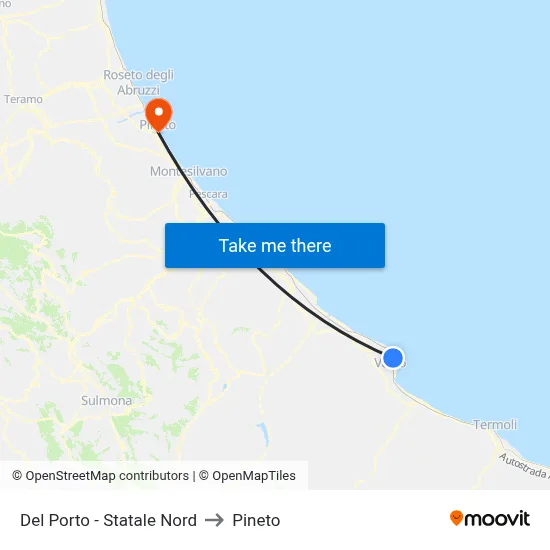 Del Porto - State Road North to Pineto map