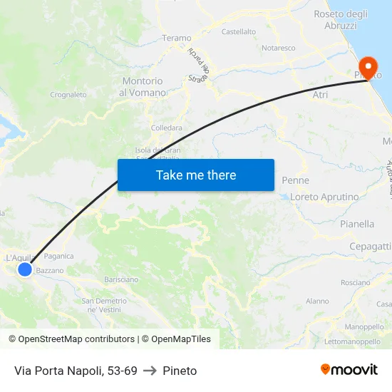 Naples Gate Street, 53-69 to Pineto map