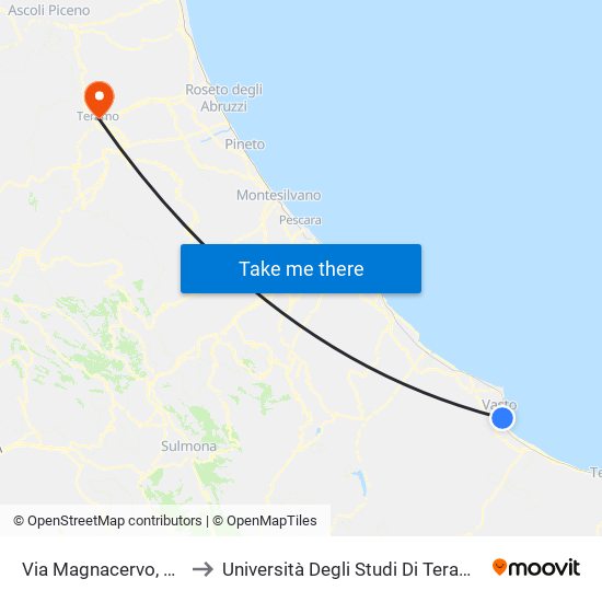 Via Magnacervo, 33 to Università Degli Studi Di Teramo map