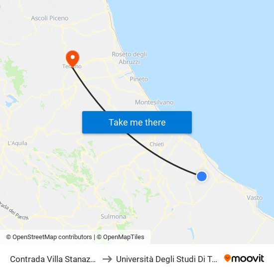 Contrada Villa Stanazzo, 91 to Università Degli Studi Di Teramo map