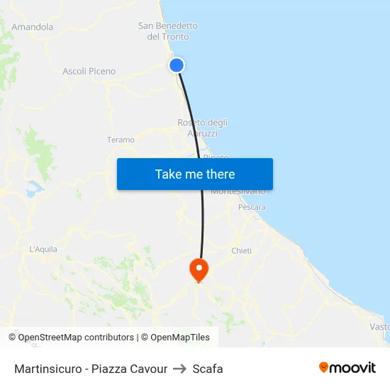 Martinsicuro - Piazza Cavour to Scafa map