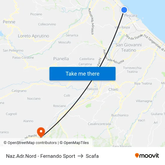 North Adriatic - Fernando Sport to Scafa map