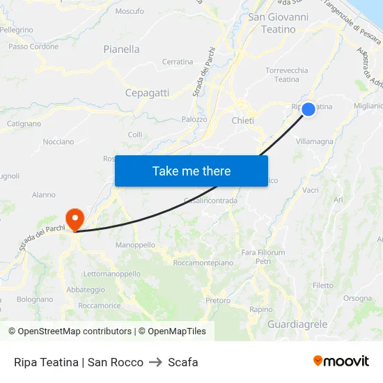 Ripa Teatina | San Rocco to Scafa map