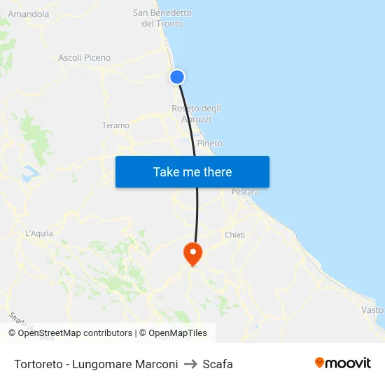 Tortoreto - Marconi Waterfront to Scafa map