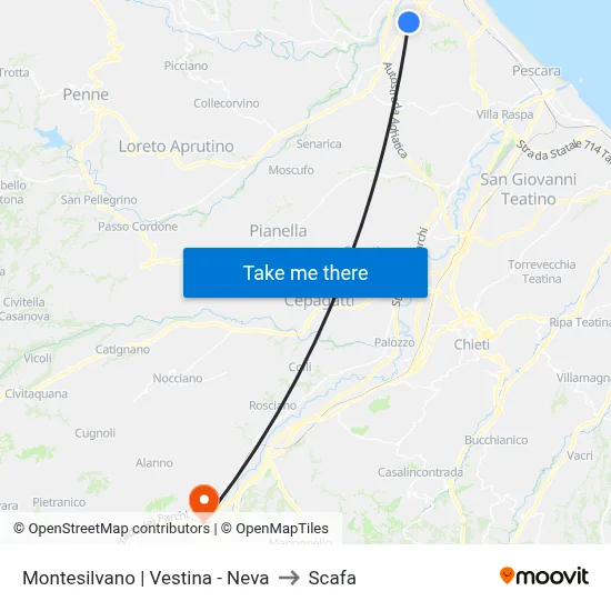 Montesilvano | Vestina - Neva to Scafa map