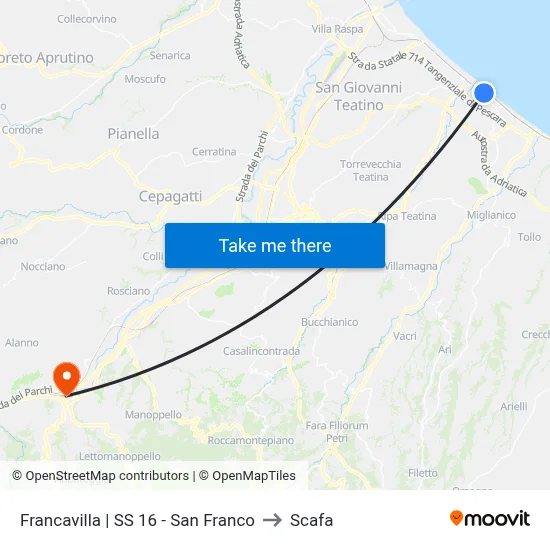 Francavilla | SS 16 - San Franco to Scafa map