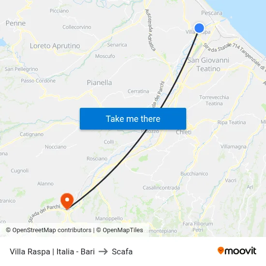 Villa Raspa | Italia - Bari to Scafa map