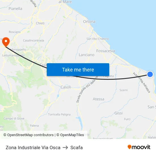 Industrial Zone Via Osca to Scafa map