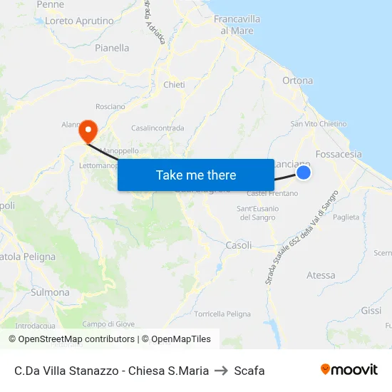 Villa Stanazzo District - Santa Maria Church to Scafa map