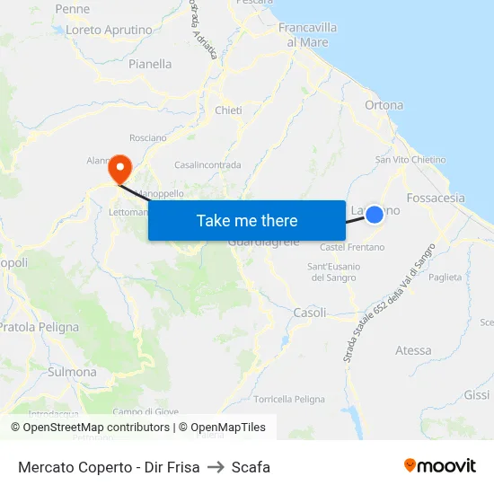 Covered Market - Frisa Direction to Scafa map