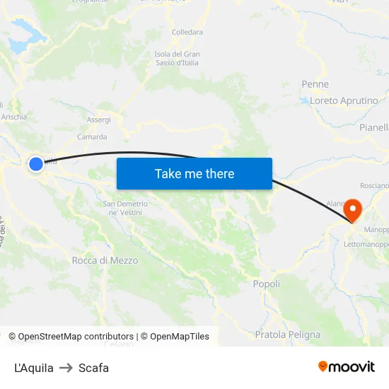 The Eagle to Scafa map