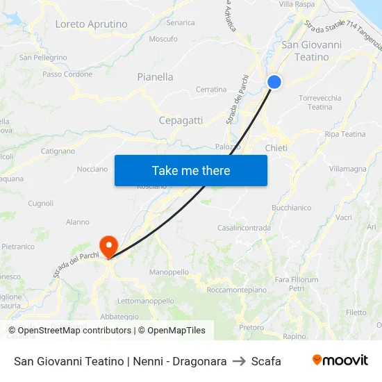 San Giovanni Teatino | Nenni - Dragonara to Scafa map