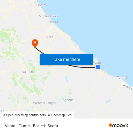 Vasto | Fiume - Bar to Scafa map