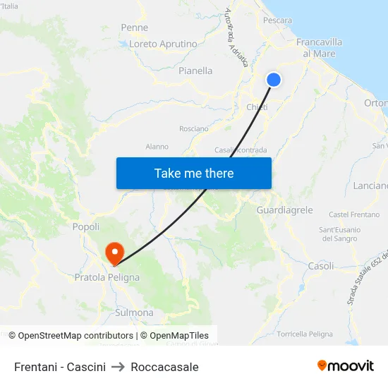 Frentani - Cascini to Roccacasale map