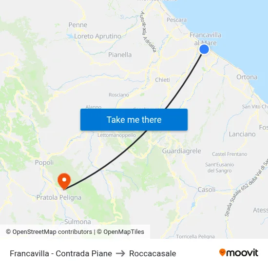 Francavilla - Piane District to Roccacasale map