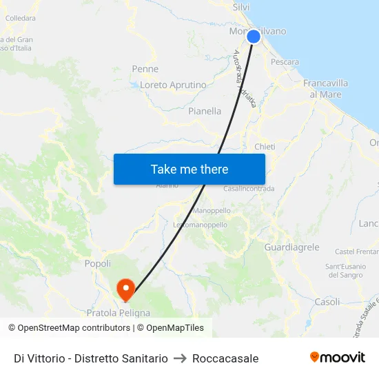 Di Vittorio - Health District to Roccacasale map