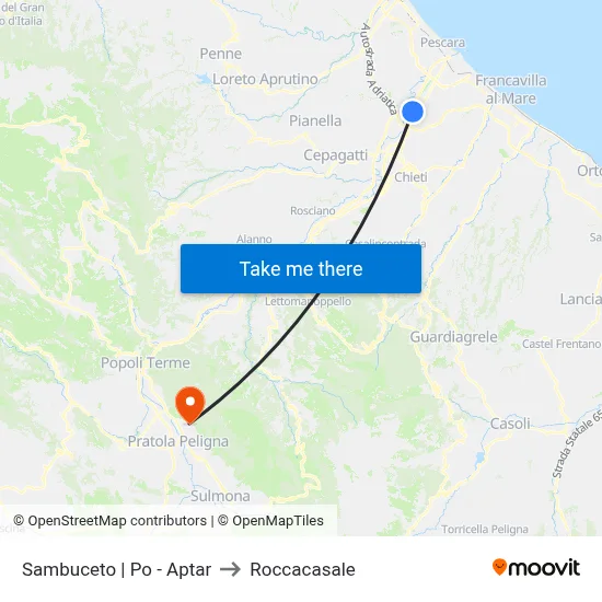 Sambuceto | Po - Aptar to Roccacasale map