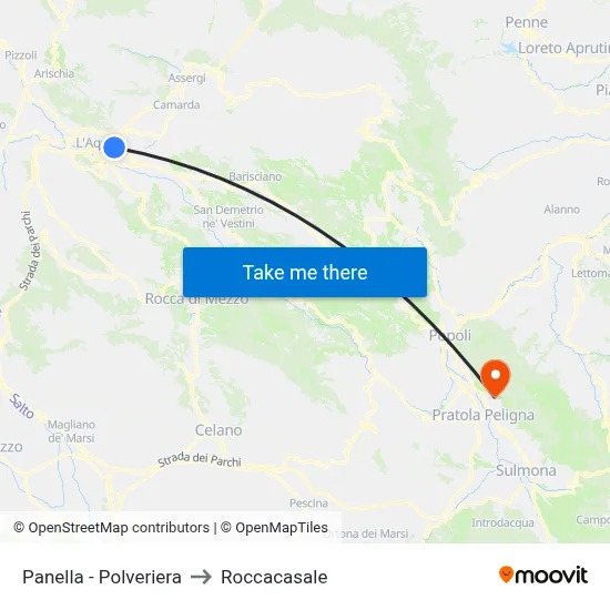 Panella - Powder Magazine to Roccacasale map