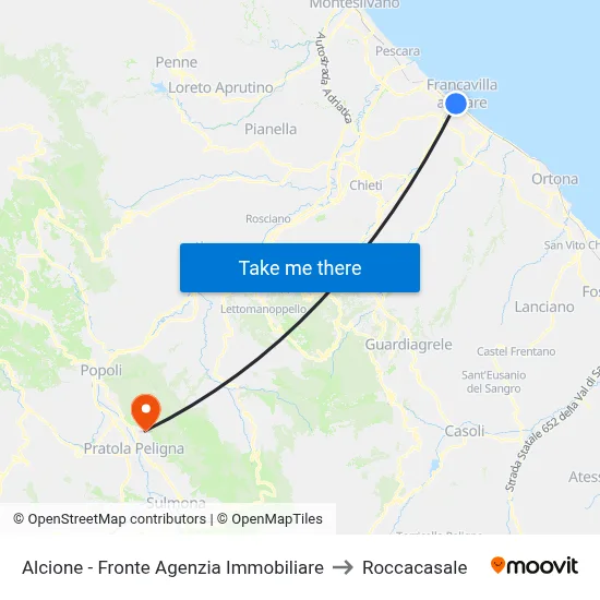 Alcione - Opposite Real Estate Agency to Roccacasale map