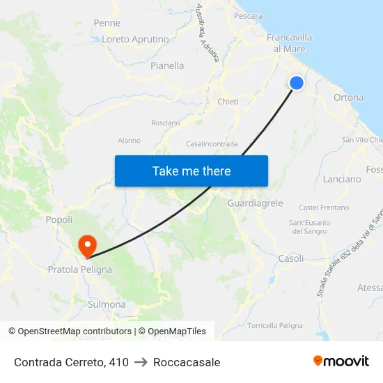 Cerreto District, 410 to Roccacasale map