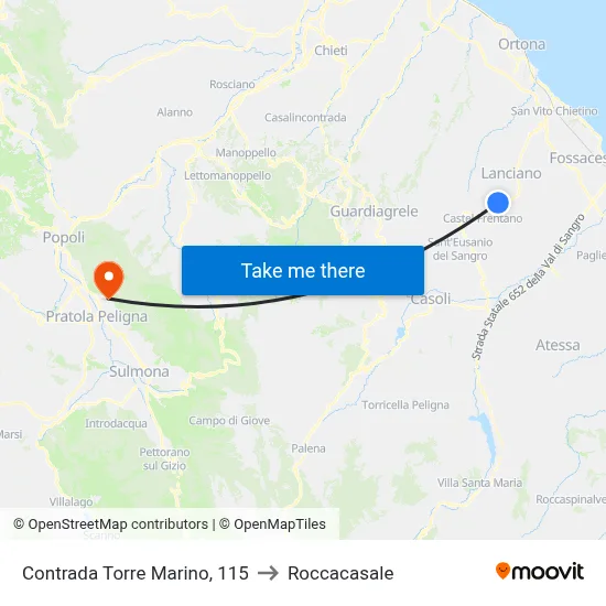 Torre Marino District, 115 to Roccacasale map