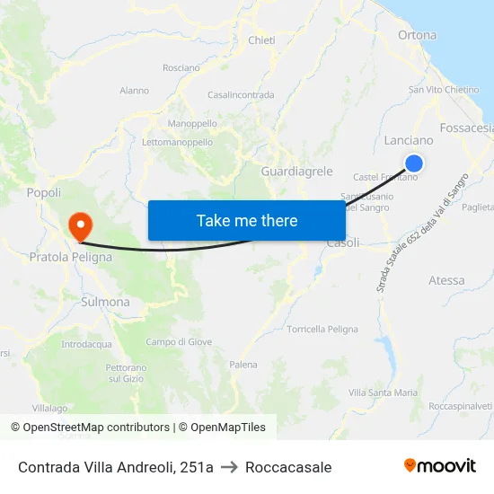 Villa Andreoli District, 251a to Roccacasale map