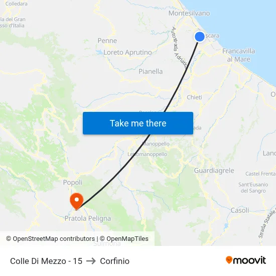 Colle Di Mezzo - 15 to Corfinio map