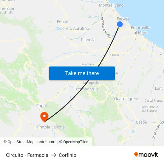 Circuito - Farmacia to Corfinio map