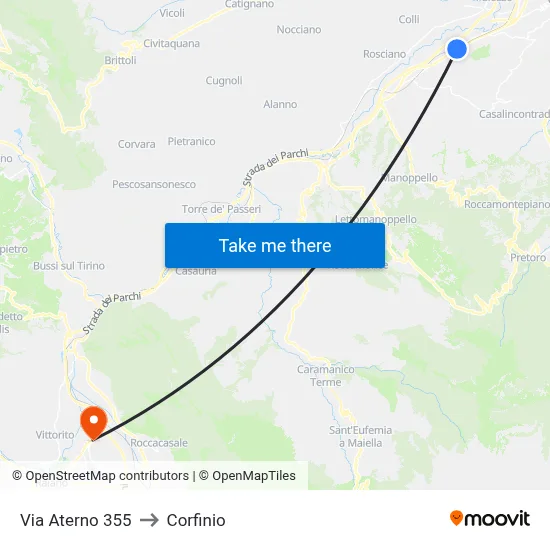 Aterno Street 355 to Corfinio map