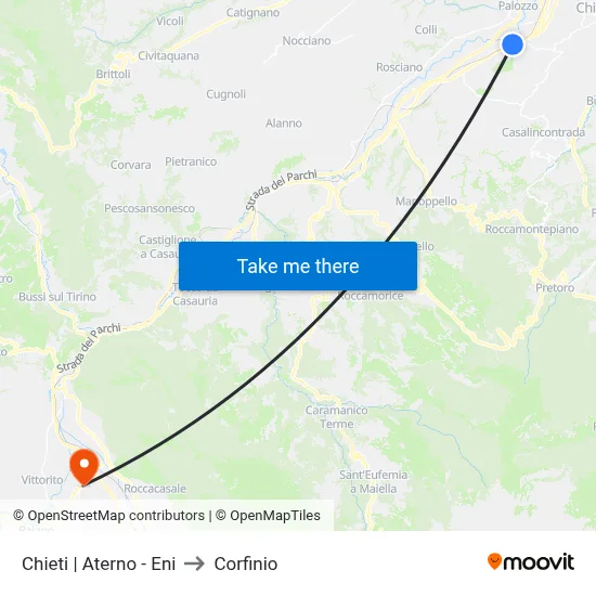 Chieti | Aterno - Eni to Corfinio map