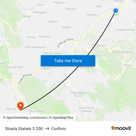 Strada Statale 5  200 to Corfinio map