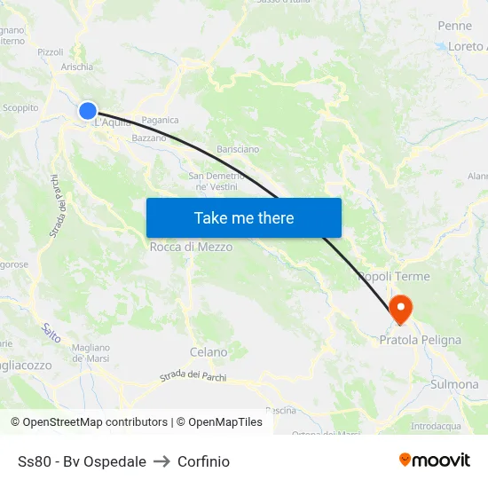 State Road 80 - Hospital Junction to Corfinio map